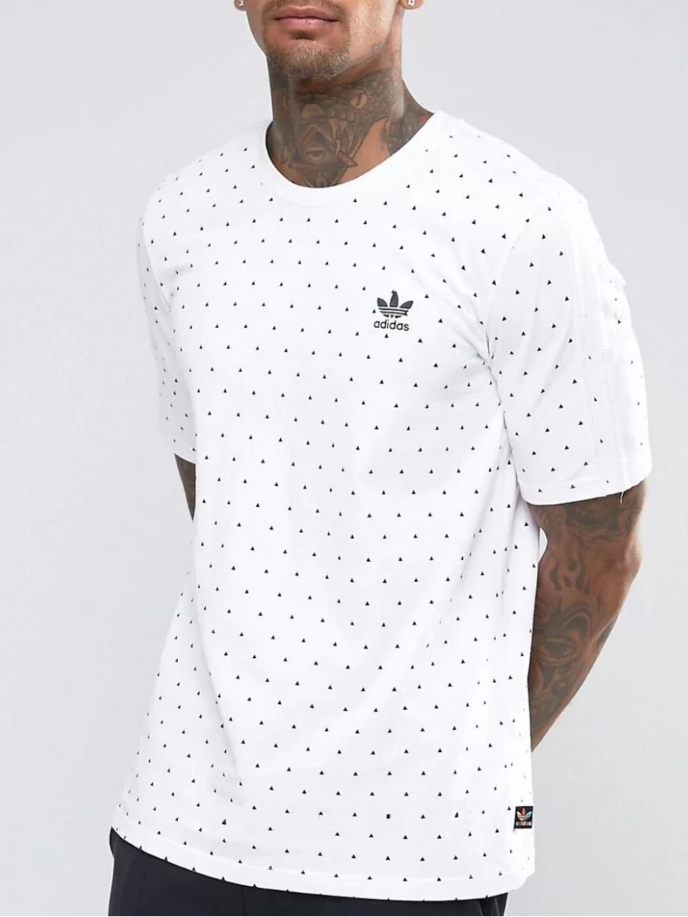 Adidas Originals Men's Pharrell All Over Print T-Shirt In White BR1824 Sz XL